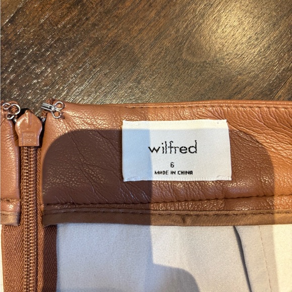 Aritzia Wilfred brown leather mini skirt - Picture 3 of 4